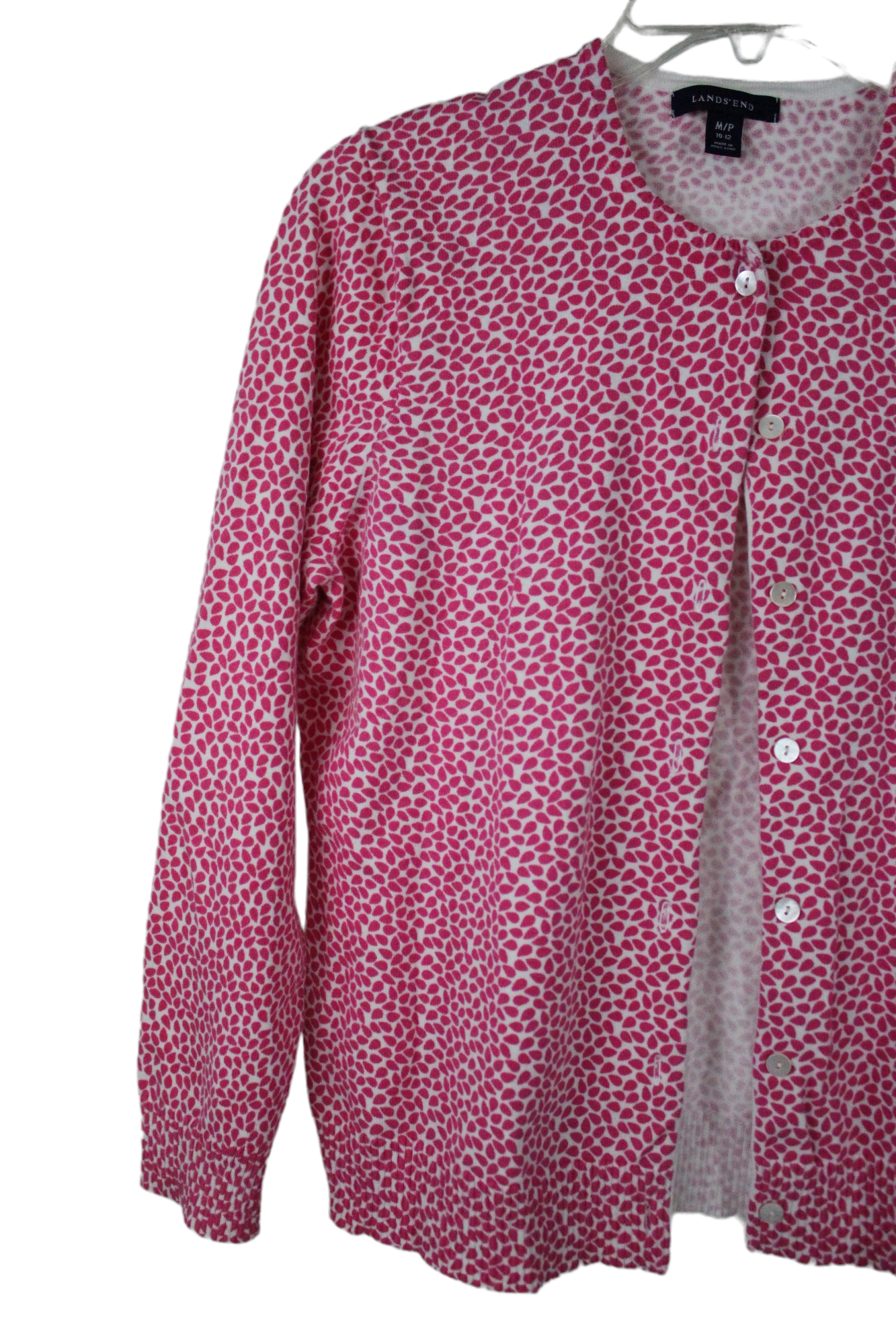 Lands' End Pink Cardigan | M