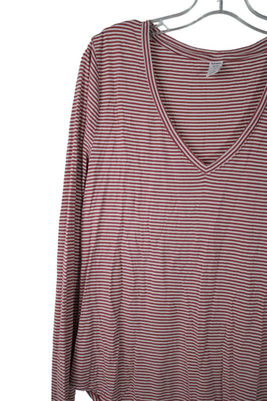 Old Navy Luxe Pink Striped Shirt | L