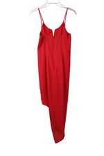 Express Coral Red Chiffon Asymmetrical Dress | 4