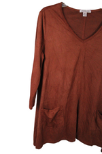 John Paul Richard Orange Suede Finish Top | M