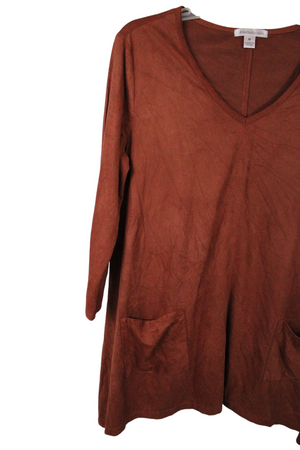 John Paul Richard Orange Suede Finish Top | M