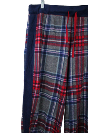 Cuddl Duds Blue Red Plaid Fleece Lounge Pants | L