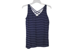 Maurices Blue Chiffon Striped Tank | XS