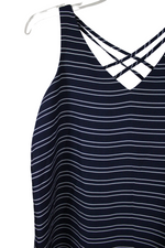 Maurices Blue Chiffon Striped Tank | XS