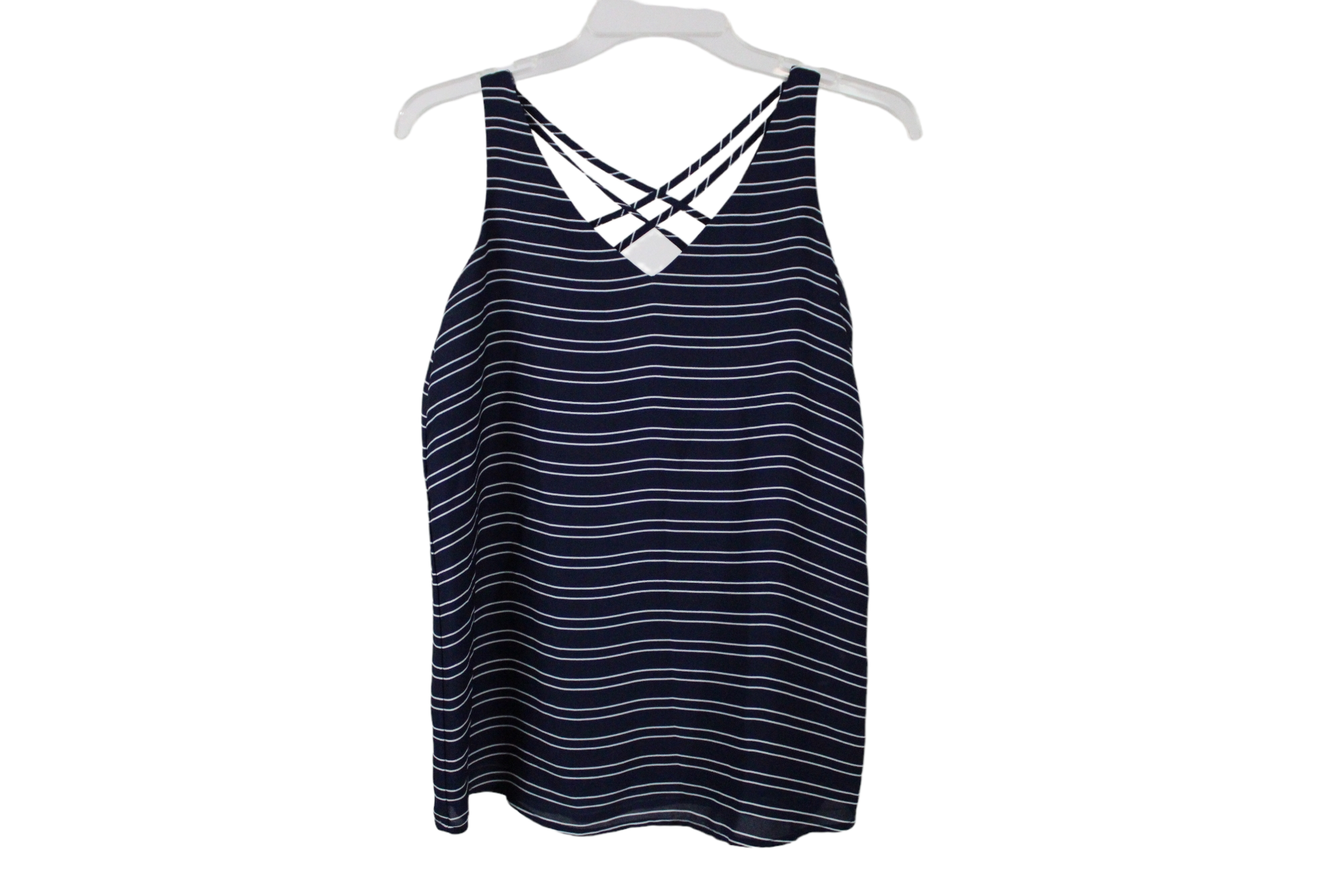 Maurices Blue Chiffon Striped Tank | XS