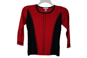 Vintage Carducci Red Black Knit Sweater | S