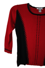 Vintage Carducci Red Black Knit Sweater | S