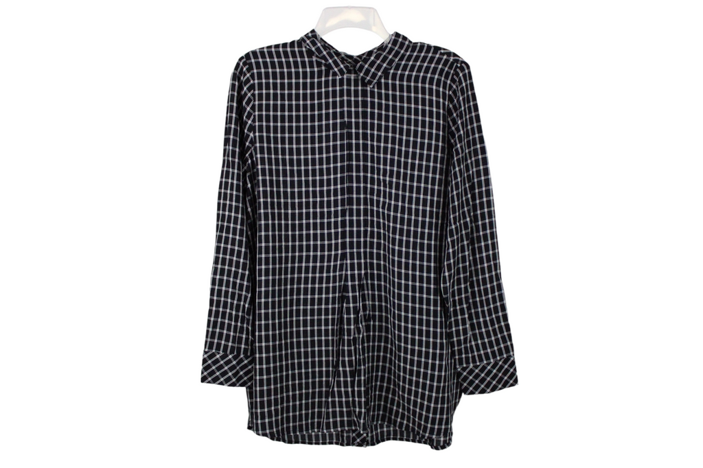 J.Jill Black Plaid Top | M Petite