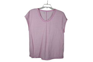 T By Talbots Pink Heathered Top | XL