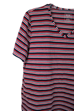 Hasting & Smith Red Blue Striped Tee | L