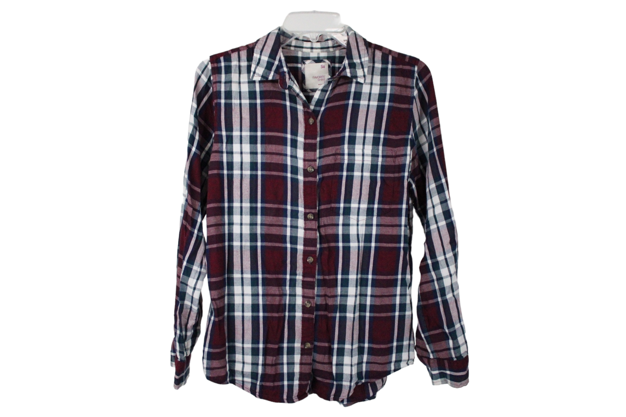 SO Maroon Plaid Favorite Shirt | M