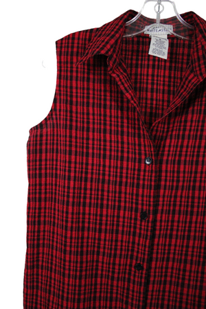 White Stag Stretch Red Plaid Tank | M