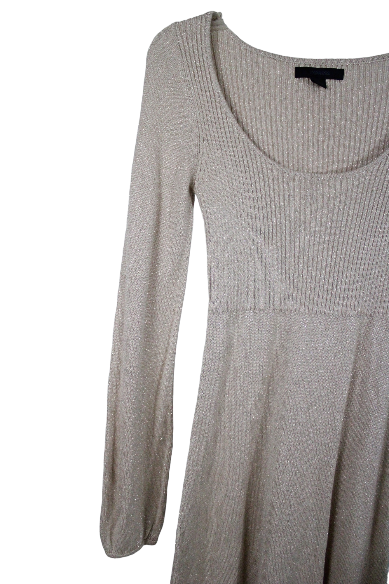 J. Jill Gray Cotton Knit Sweater Dress Long Sleeve Lightweight Womens  Petite XS