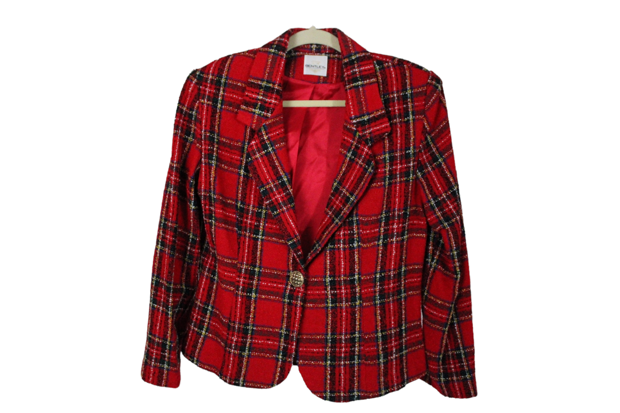 Vintage Bentley Red Plaid Blazer | 8