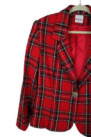 Vintage Bentley Red Plaid Blazer | 8