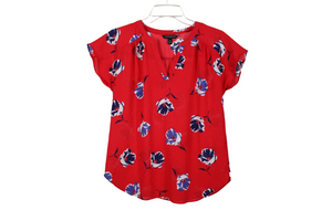 Banana Republic Red Floral Blouse | XS