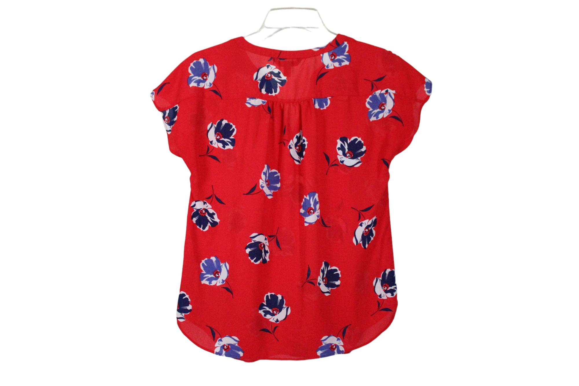 Banana Republic Red Floral Blouse | XS