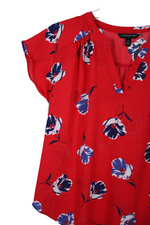 Banana Republic Red Floral Blouse | XS