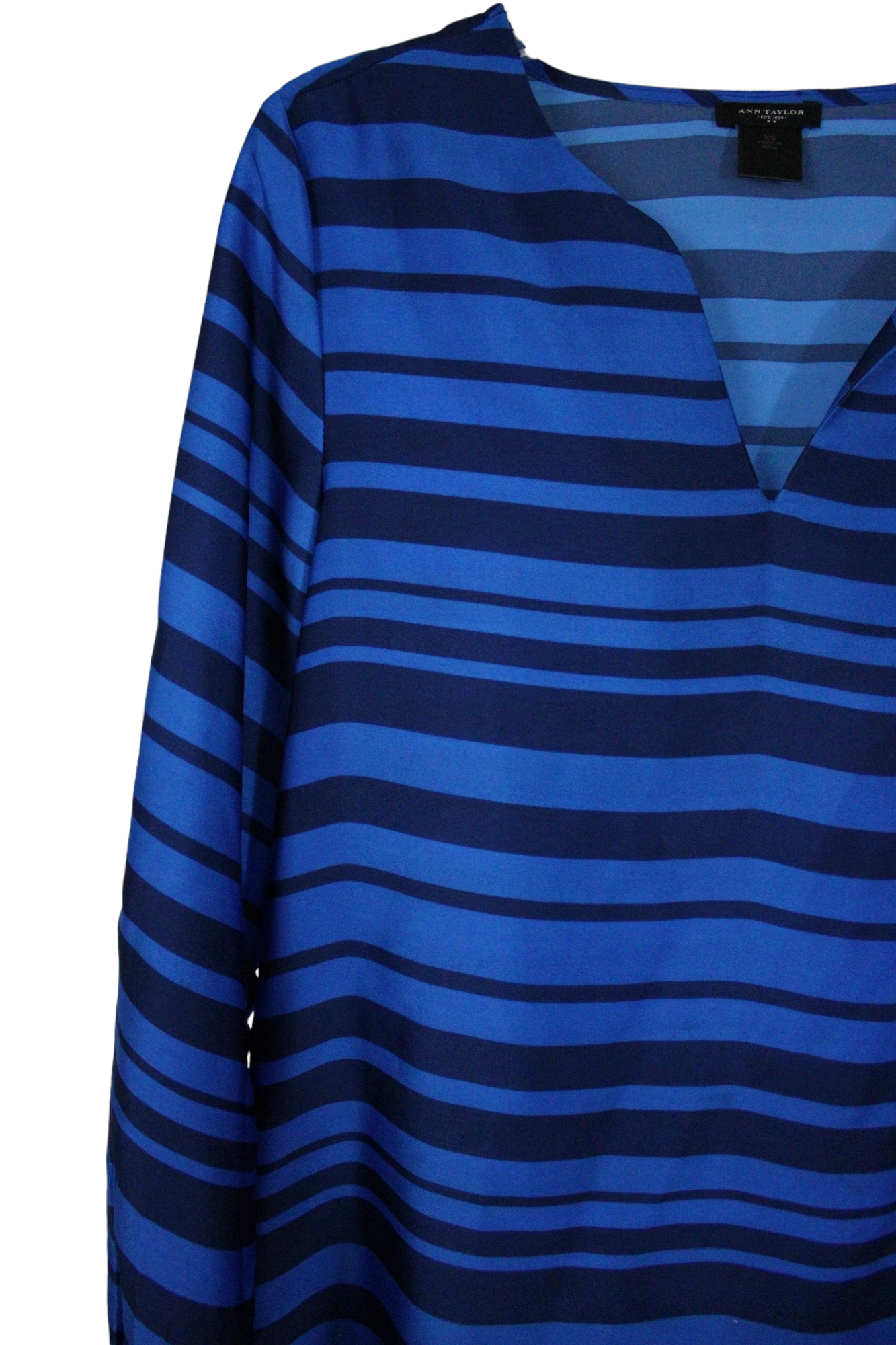 Ann Taylor Blue Striped Blouse | XS