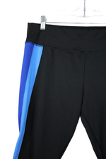 Athletic Works Black Blue Capri Legging | L