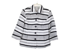 Draper's & Damons Black White Striped Jacket | Petite S