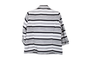 Draper's & Damons Black White Striped Jacket | Petite S