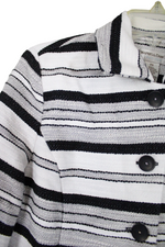 Draper's & Damons Black White Striped Jacket | Petite S