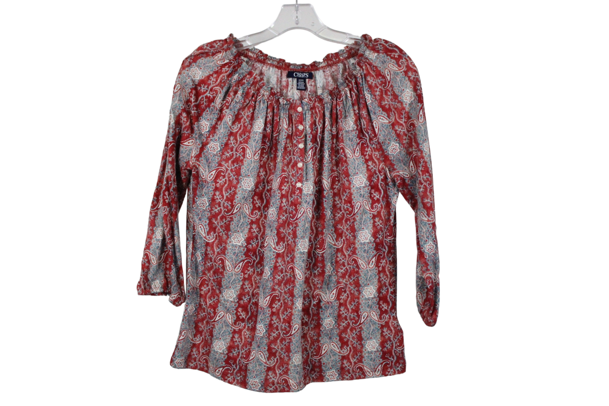 Chaps Red Patterned Top | M