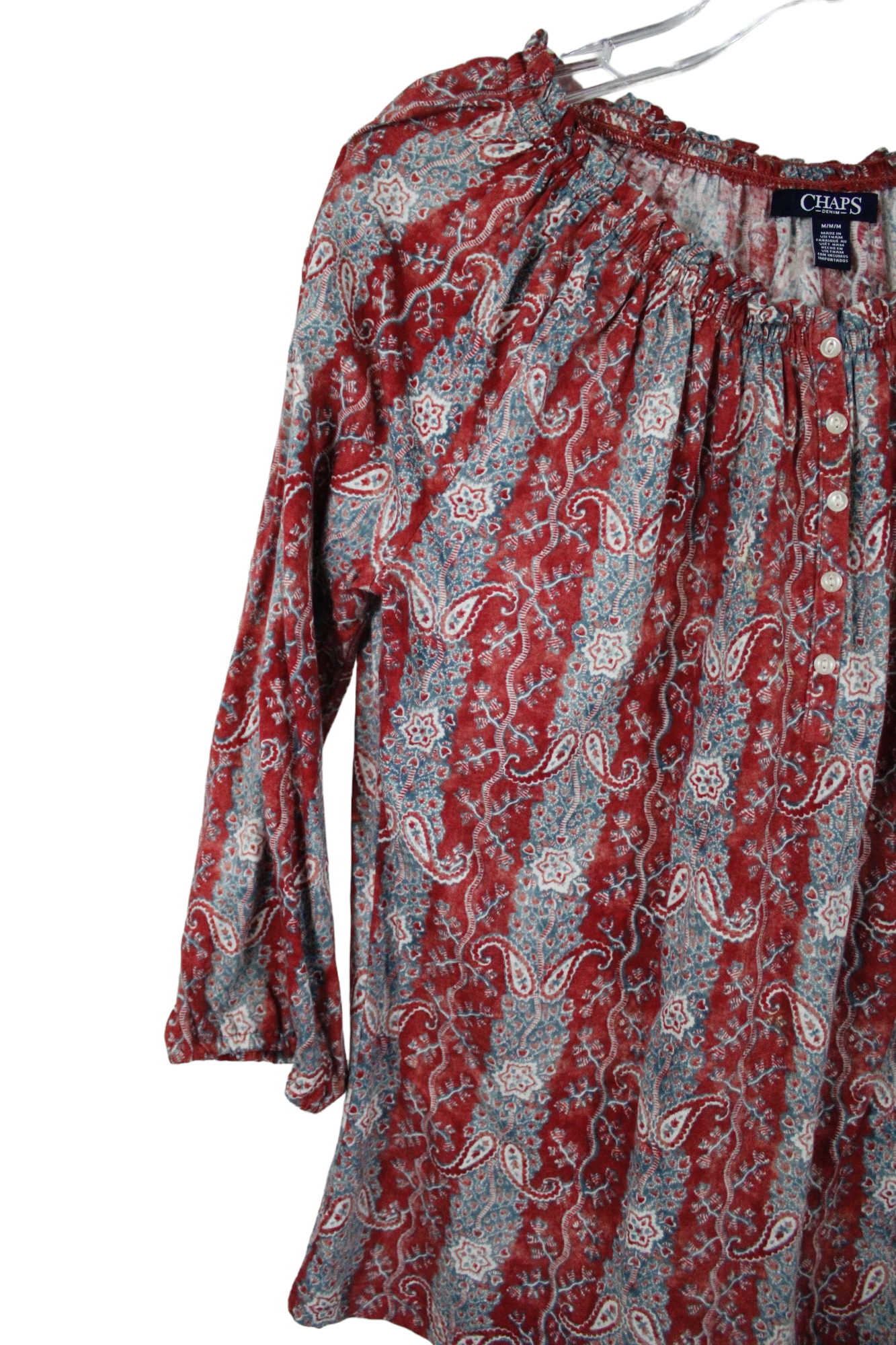 Chaps Red Patterned Top | M