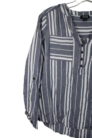 a.n.a Blue Striped Top | XS