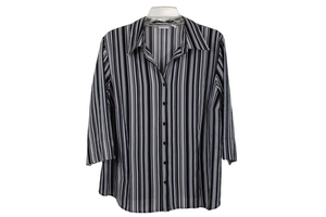 Covington Black Striped Top | 18W