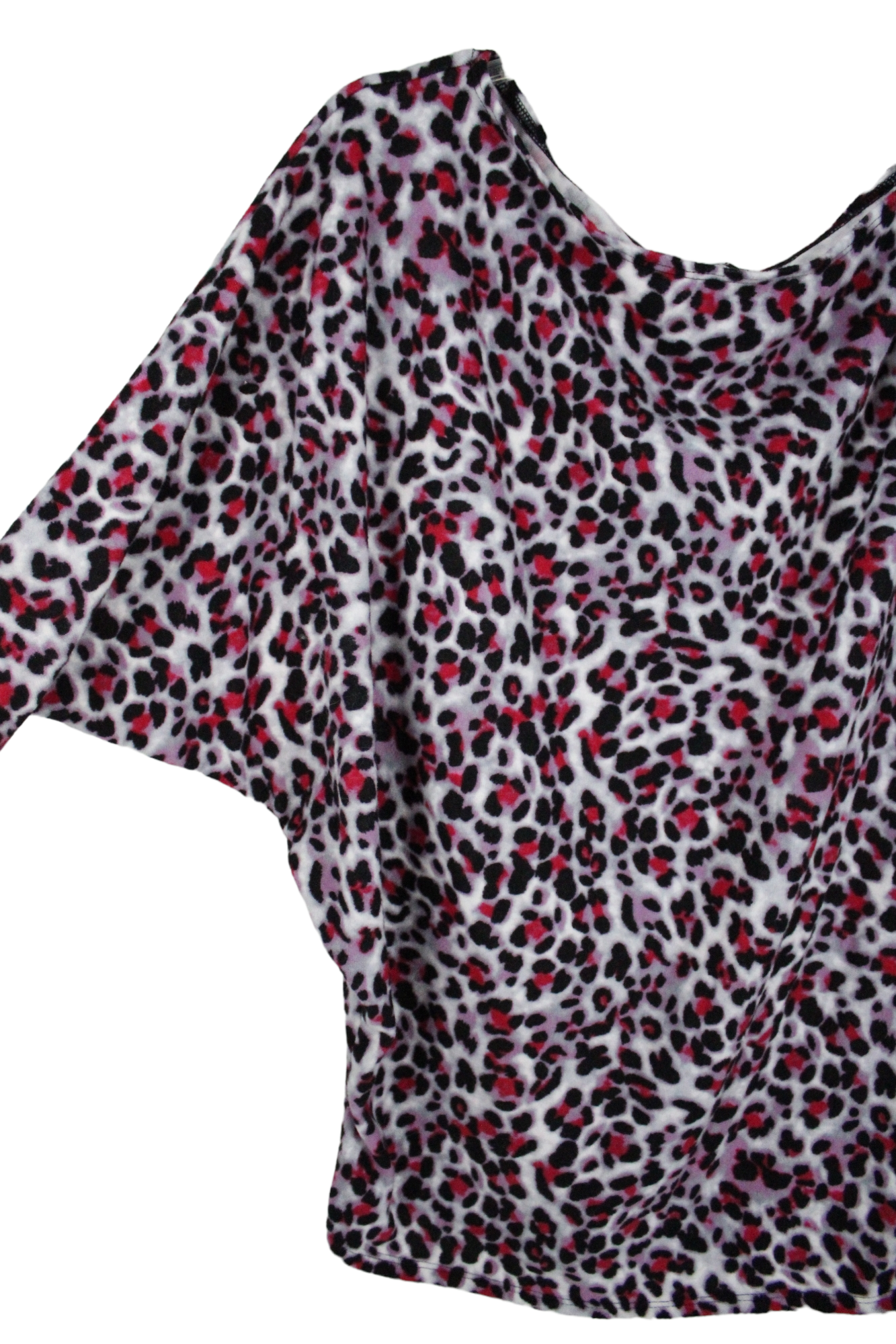 White Birch Fleecey Leopard Top | S