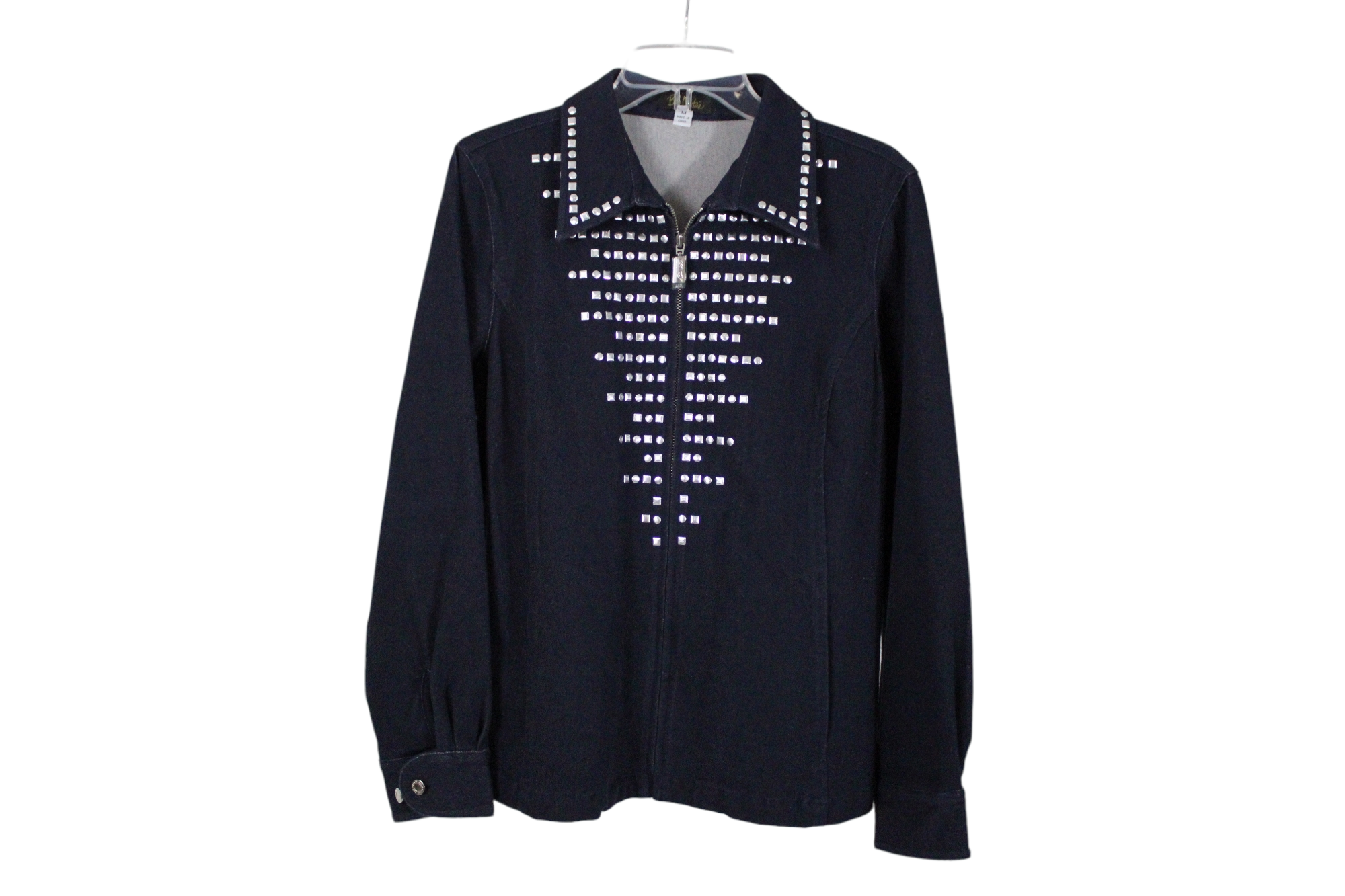 Bob Mackie Studded Chambray Jacket | M