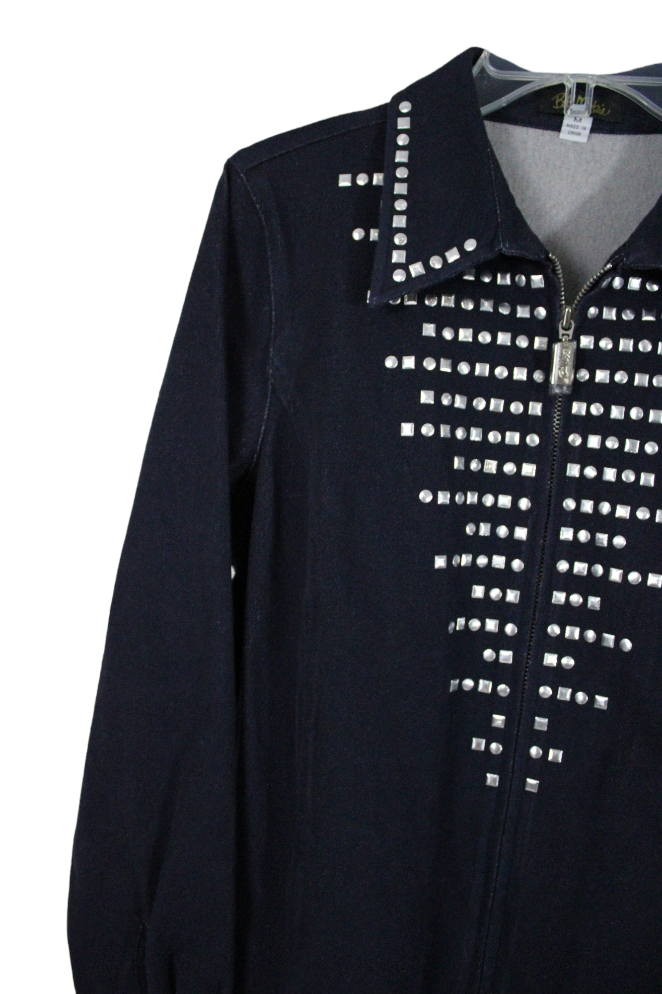 Bob Mackie Studded Chambray Jacket | M