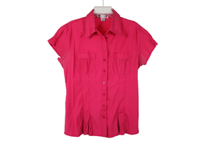 Body Central Hot Pink Stretch Button Down | L