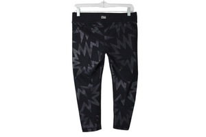 Fila Performance Black Pattern Capri Legging | S