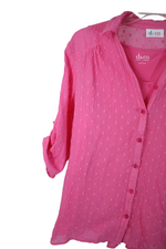 D&Co. Pink Swiss Dotted Top | L