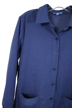 Koret Blue Suede Finish Button Down Shirt | M