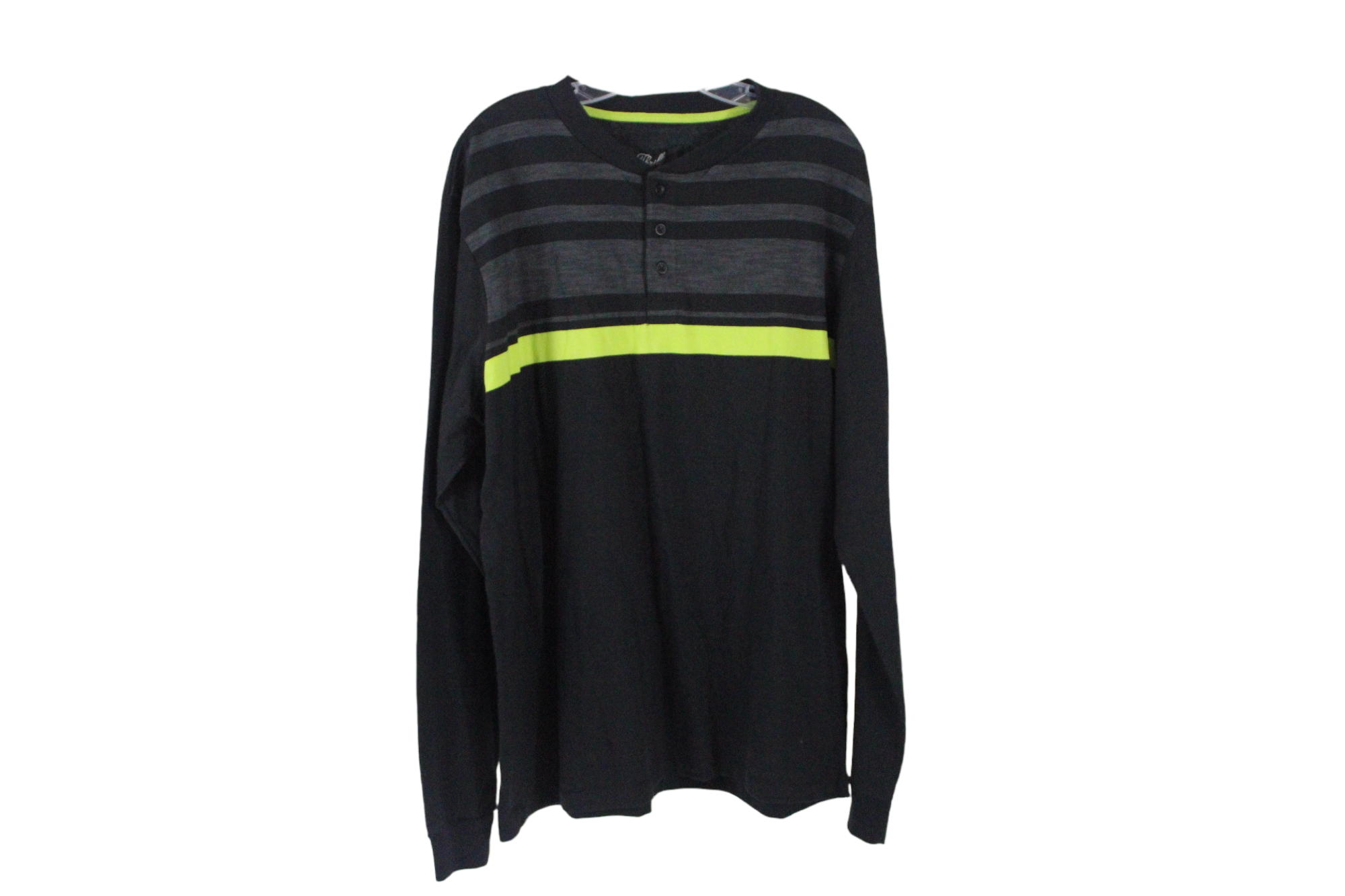 NEW Thrilly Black Green Striped Long Sleeve Shirt