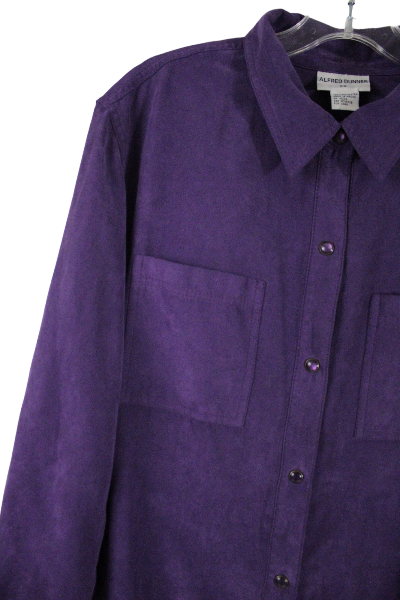 Alfred Dunner Purple Suede Finish Top | 20