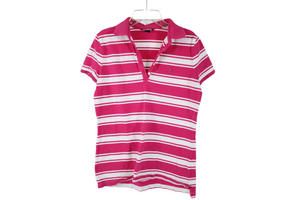 Tommy Hilfiger Pink Striped Polo Shirt | M