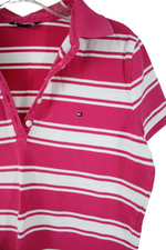 Tommy Hilfiger Pink Striped Polo Shirt | M