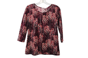 NEW Croft & Barrow Magenta Floral Top | Petite XS