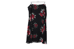 Vintage Russ Red Black Floral Skirt | 24W