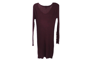 No Boundaries Maroon Rib Midi Sweater Dress | XL