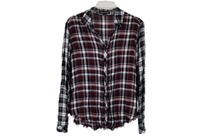 Catherine Malandrino Maroon Plaid Shirt | S