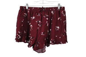 Mossimo Maroon Floral Shorts | XL