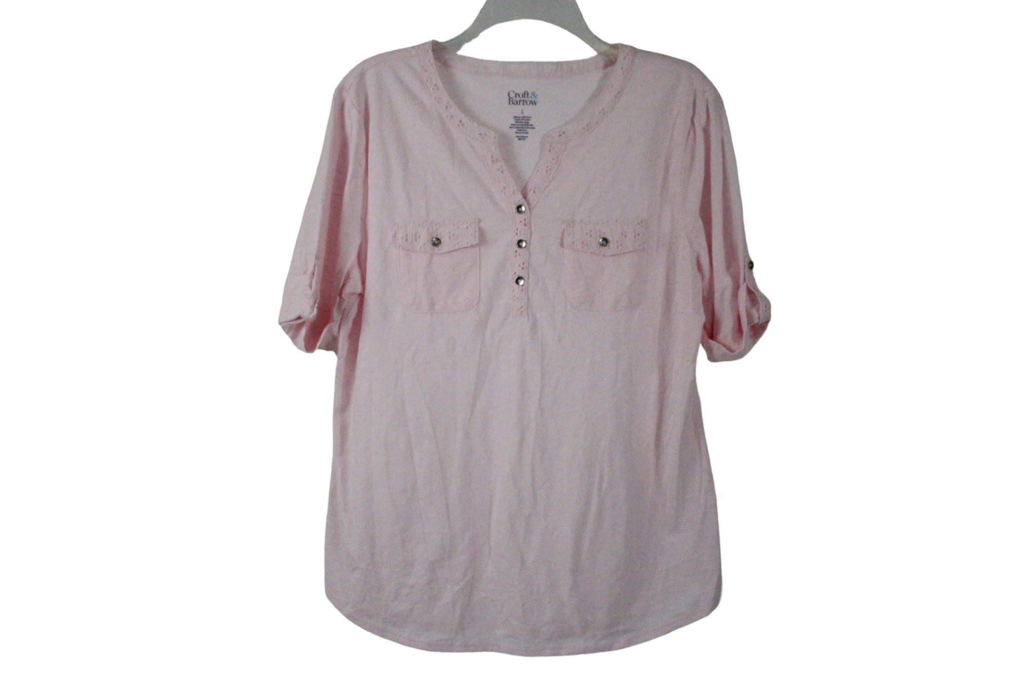 Croft & Barrow Pale Pink Top | L