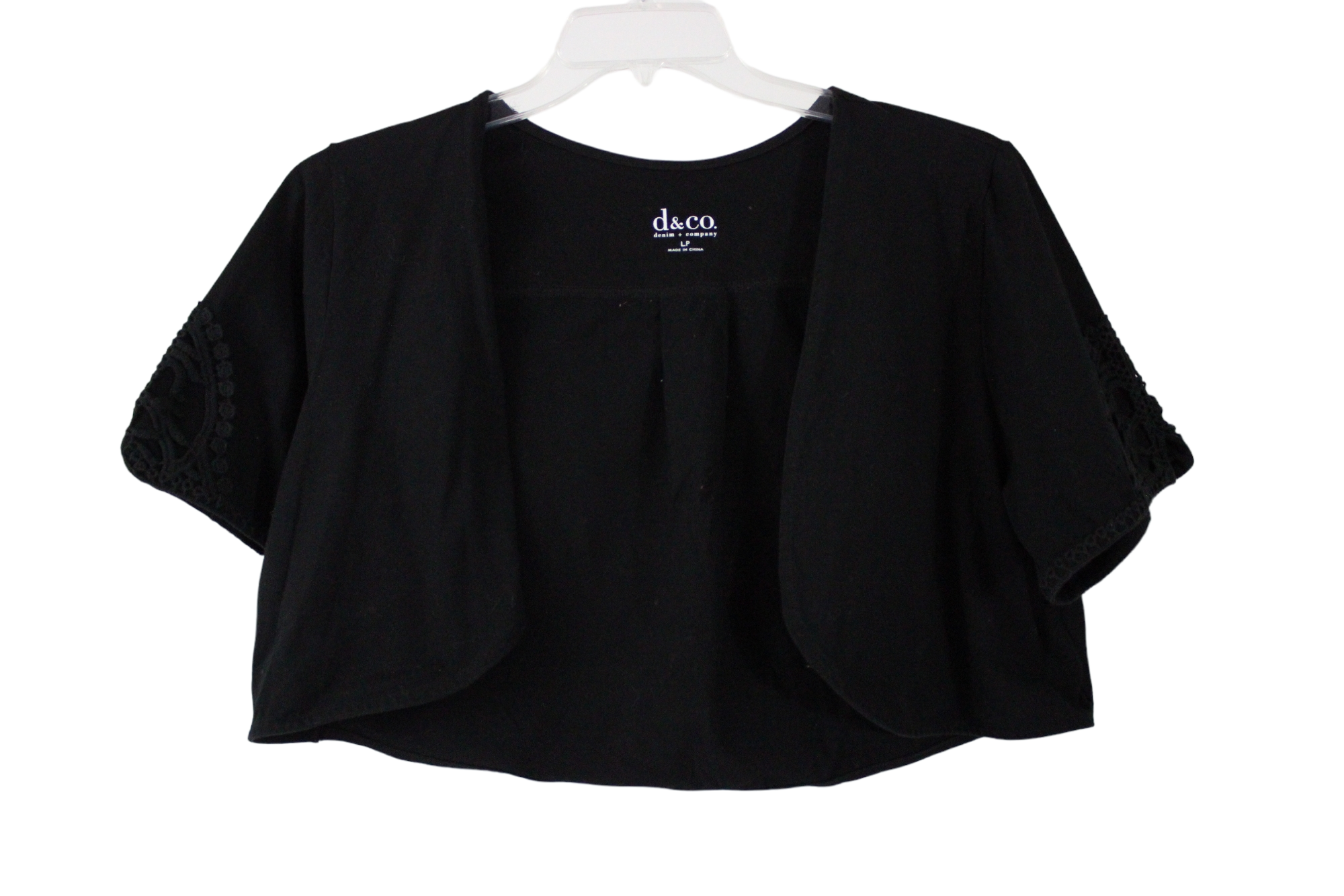 D Co. Black Shrug Cardigan L Petite