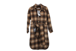 NEW Quaint Wool Brown Plaid Coat | 32